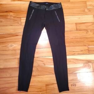 Black and pleather skinny leggings